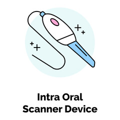 Intra Oral Scanner Device Icon. Dental Equipment Symbol. Illustration for Oral Scanning and Diagnostic Tool Concept.