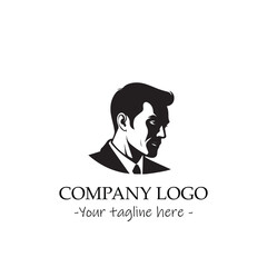 a man silhouette black and white illustration for logo company vector image