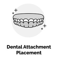 Dental Attachment Placement Icon. Orthodontic Attachments Symbol. Illustration for Dental Treatment Concept.