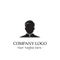 a man silhouette black and white illustration for logo company vector image