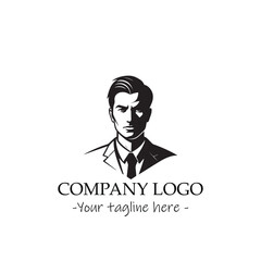 a man silhouette black and white illustration for logo company vector image