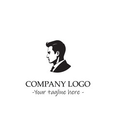 a man silhouette black and white illustration for logo company vector image
