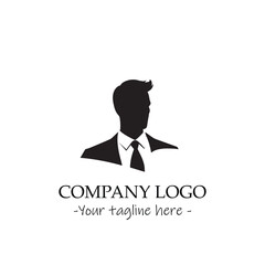 a man silhouette black and white illustration for logo company vector image