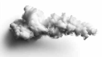 Captivating isolated cloud formation against a pristine white backdrop scene