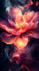 Obraz premium Glowing Flower Mobile Wallpaper, Stunning Wallpaper Background