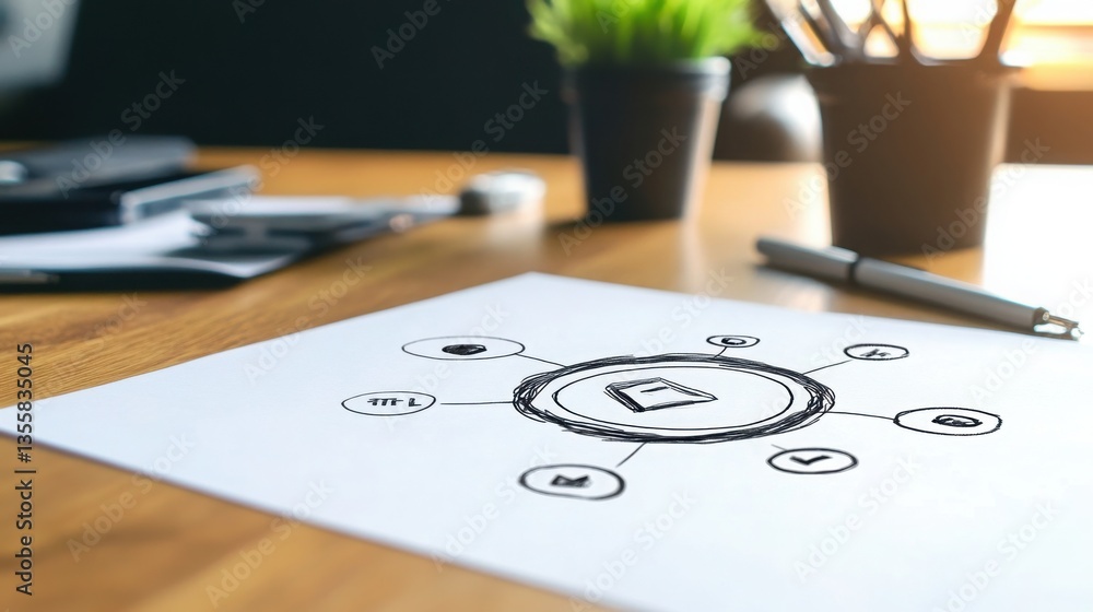 Poster Agile Iteration Cycle Infographic in Realism Style on Table