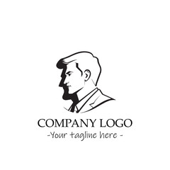 a man silhouette black and white illustration for logo company vector image