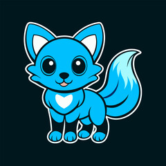 Obraz premium Cute feline kitten cartoon vector illustration of a happy smiling pet animal