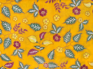 Traditional ethnic fabric in random abstract floral, flower, leaves, and foliage. Classic ethnic...