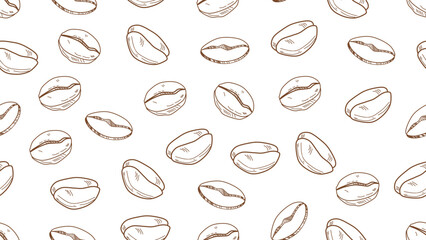 Coffee beans seamless pattern background. Coffee beans wallpaper. Coffee beans illustration pattern. Coffee beans background. Perfect for fabrics, textile, wallpaper, and decor