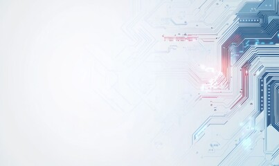 Modern High-Tech Circuit Board Design on Clean White Background
