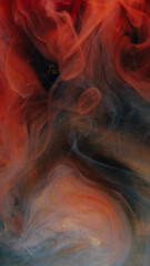 Smoke flow. Sparkling fluid. Brown beige color water surface blend shimmering pigment blow. Art...
