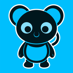 Cute funny panda bear cartoon vector illustration character face drawing © Vockto
