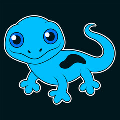 Cute green cartoon frog and baby fish are smiling happily in the sea, a fun vector illustration of nature art