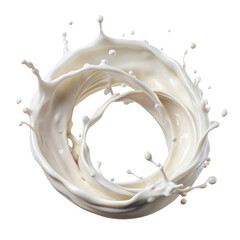 milk splash isolated on transparent white background, clipping path