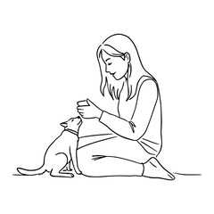 Pet Play Pose Line Art: Illustrate Bonding with Clean Line Drawings