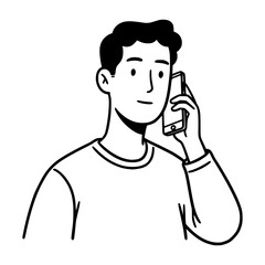 Phone Call Pose Line Art: Simplify Communication with Minimalist Art