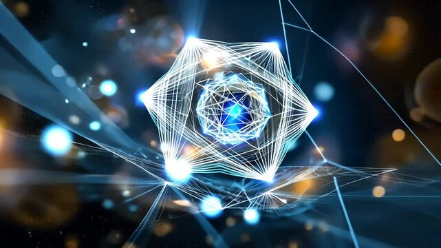 Glowing Merkabah in Cosmic Space with Divine Energy