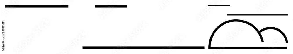 Poster abstract linear composition highlighting a serene horizon with minimalist lines and a simplistic clo