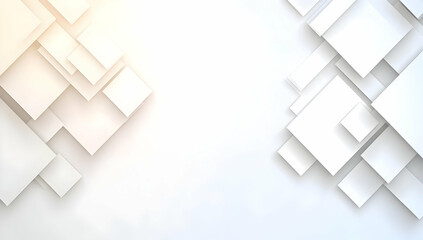Clean White Abstract Geometric Squares Background with Soft Shadows and Neutral Gradient Presentation Backdrop