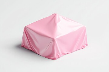 Fototapeta premium Pink cloth-covered cube