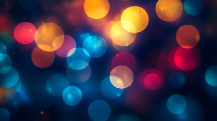 Obraz premium Colorful bokeh lights with vibrant red, blue, and orange circles
