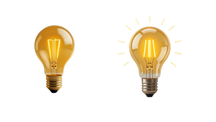 Let's spark some ideas! check out these bright light bulbs and share your thoughts on innovation now transparent background