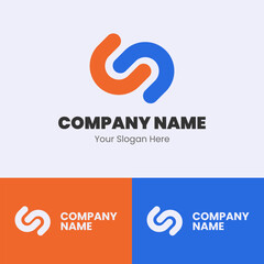 Super orange and blue logo. Startup logo.