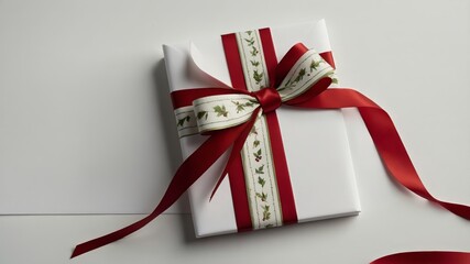 Red gift box with ribbon perfect for celebrations and special occasions
