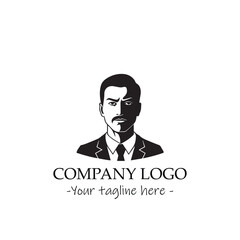 a man silhouette black and white illustration for logo company vector image