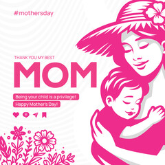 happy mothers day beautiful greeting poster layout