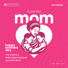 premium mothers day vector illustration poster