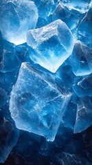 Obraz premium Stunning Blue Ice Crystals 4K Wallpaper & Mobile Wallpaper