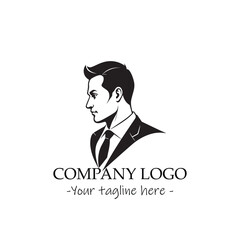 a man silhouette black and white illustration for logo company vector image