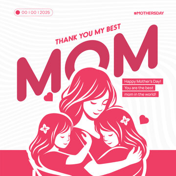 stylish happy mothers day poster template
