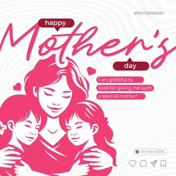 stylish happy mothers day poster illustration