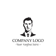 a man silhouette black and white illustration for logo company vector image