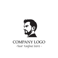 a man silhouette black and white illustration for logo company vector image