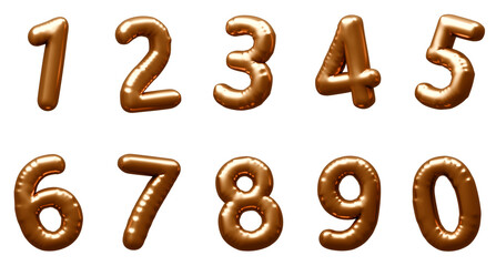 3D画像_風船_数字_ゴールド