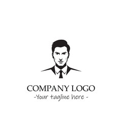 a man silhouette black and white illustration for logo company vector image