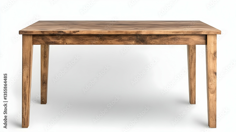 Poster rustic wooden table with distressed texture on white background and soft lighting featuring rectangu
