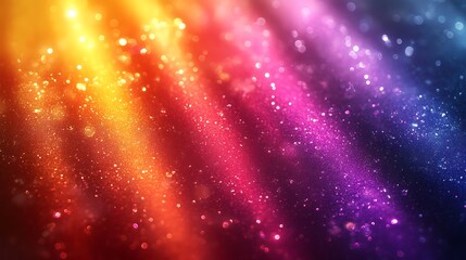 Fototapeta premium Colorful rainbow lights with shimmering particles and glow high resolution image