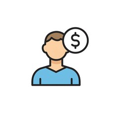 Arafed Man With A Dollar Sign In His Head