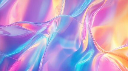 Naklejka premium Abstract holographic texture with pastel neon shades creates a seamless backdrop.