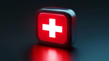 Obraz premium Modern 3D Icon of a Hospital Call Button for Senior Assistance