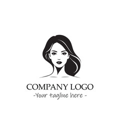 a woman silhouette black and white illustration for logo company vector image