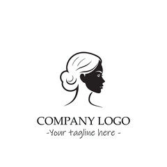 a woman silhouette black and white illustration for logo company vector image