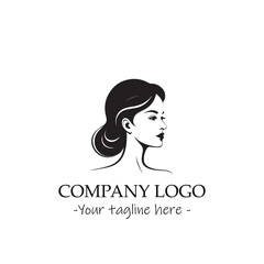 a woman silhouette black and white illustration for logo company vector image