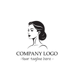 a woman silhouette black and white illustration for logo company vector image