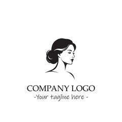 a woman silhouette black and white illustration for logo company vector image